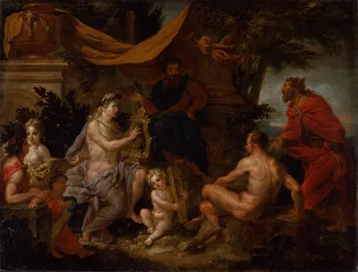 The Music Competition of Pan and Apollo by Godfried Maes, 1700 — digital art print download