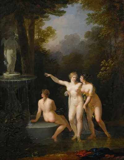 Nymphs Bathing by Жак Антуан Валлен — digital art print download