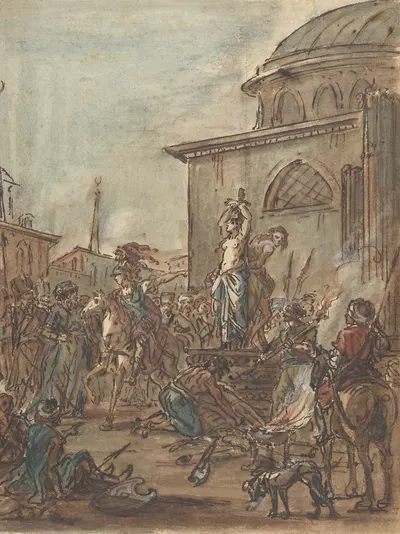 Olindo and Sophronia Saved by Clorinda by Жан Пьер Норблин — digital art print download