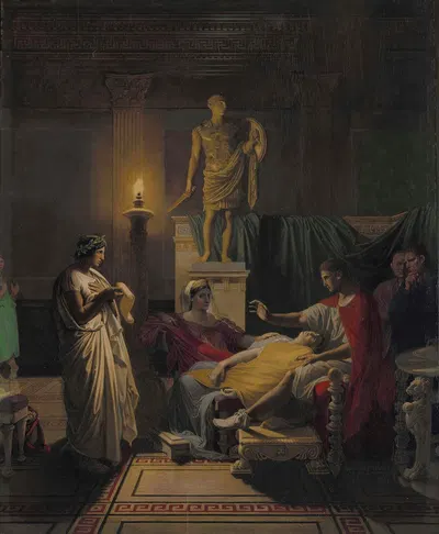 Virgil Reading from the Aeneid by Жан Огюст Доминик Энгр, 1864 — digital art print download