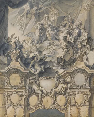 The Arts and Powers Pay Homage to Emperor Charles VI by Johann Evangelist Holzer, 1732 — digital art print download