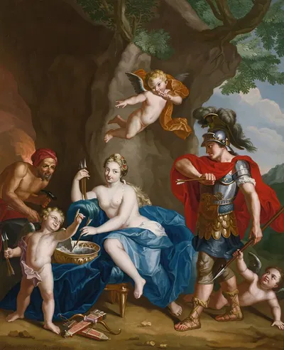 Mars, Venus And Vulcan; The Forge Of Vulcan by John Singleton Copley, 1754 — digital art print download