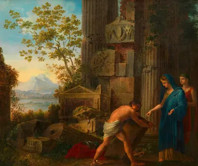 Theseus findet unter dem Felsen das Schwert seines Vaters Aigeus by Иосиф Дорфмейстер, 1802 — digital art print download