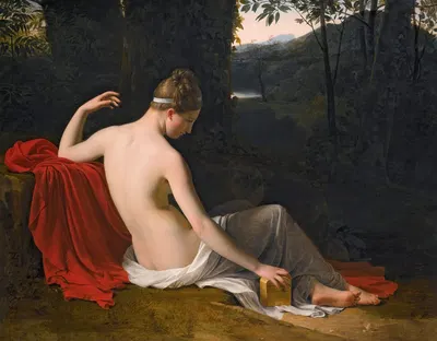 Pandora Reclining In A Wooded Landscape by Луи Эрсент — digital art print download