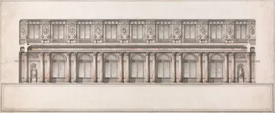 Longitudinal Section of Great Throne Room (Saint George's Hall), Winter Palace, Saint Petersburg by Джакомо Кваренги —…
