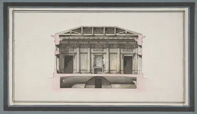 Project for the Alexander Palace, Tsarskoe Selo (Section) by Джакомо Кваренги, 1744–1817 — digital art print download