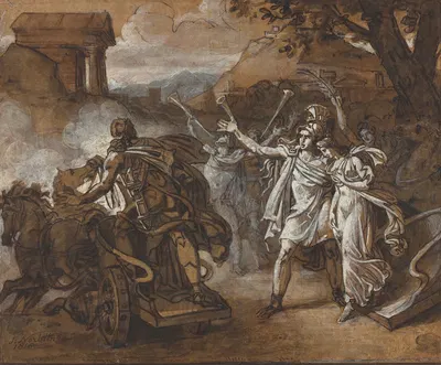 Castor And Pollux Rescuing Helen by Sébastien Norblin de la Gourdaine, 1818 — digital art print download