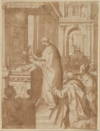 A Priest Celebrating Mass by Giorgio Picchi the Younger — digital art print download