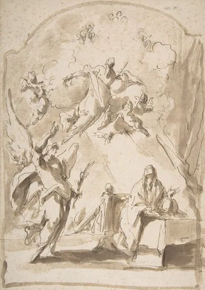 The Annunciation by Джованни Антонио Пеллегрини, 1675–1741 — digital art print download