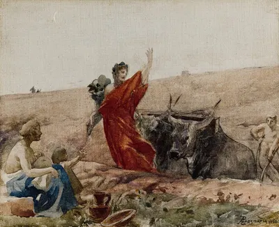 Cérès – L'Abondance encourageant le Travail by Альбер Безнар, 1880 — digital art print download
