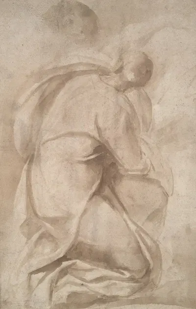 Study of Two Women, perhaps for the Miracle of Giovanna Marone in the Milan Duomo by Giovanni Battista Crespi — digital art…