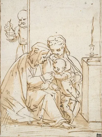 The Holy Family with Saint Anne by Giovanni Battista Paggi — digital art print download