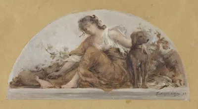 La Chasse ou L'Automne by Франсуа Лафон, 1893 — digital art print download
