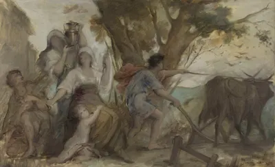 Maternité et labourage by Франсуа Лафон, 1880 — digital art print download