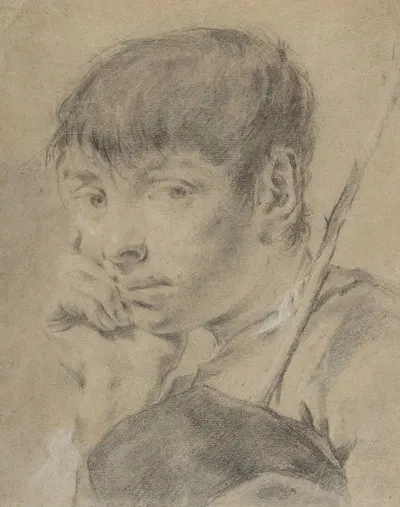 Boy With a Staff by Джованни Баттиста Пьацетта, 1682–1754 — digital art print download