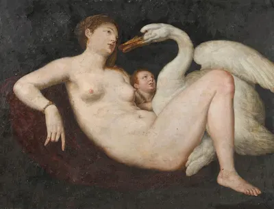 Leda and the swan by Гиллис Койне — digital art print download
