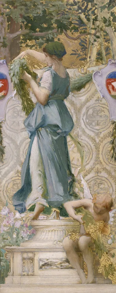 Les Fleurs (La Guirlande) by Люк-Оливье Мерсон, 1889 — digital art print download