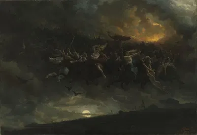 The wild Hunt of Odin by Peter Nicolai Arbo, 1872 — digital art print download