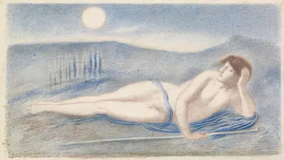 The Sleeping Endymion by Simeon Solomon, 1887 — digital art print download