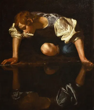 Narcissus by Caravaggio, 1597–1599 — digital art print download