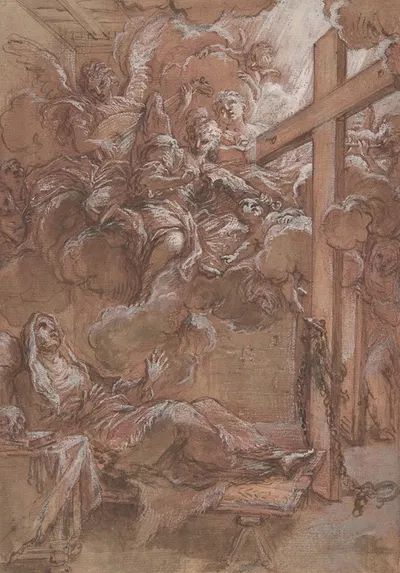 The Ecstacy of the Blessed Giacinta Marescotti by Giuseppe Passeri, 1654–1714 — digital art print download