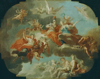 Allegory of Peace and Justice by Карло Карлоне, 1717 — digital art print download