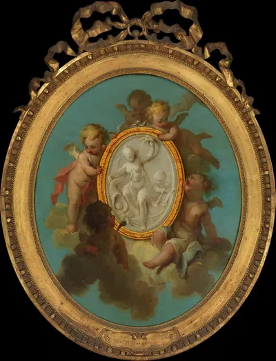 Putti with a Medallion by Шарль Доминик Жозеф Эйзен — digital art print download