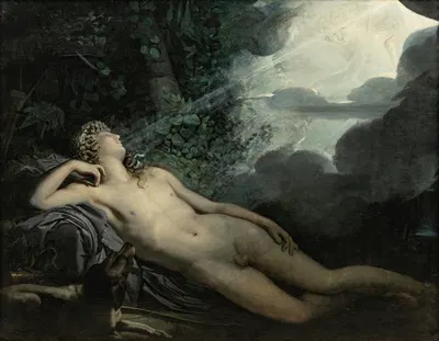 The sleep of Endymion by Circle Of Anne-Louis Girodet-Trioson — digital art print download