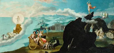 Allegory of summer with gods on the mount olympe by Школа Фонтенбло — digital art print download
