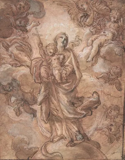 The Virgin Immaculate with the Christ Child in Glory by Giuseppe Passeri, 1654–1714 — digital art print download