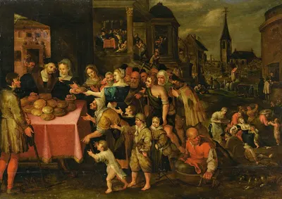 The works of mercy by Франс Франкен Младший — digital art print download