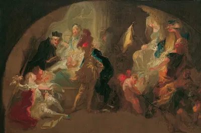 Allegorie auf die Erziehung eines Kavaliers by Франц Антон Маульберц, 1750-1755 — digital art print download