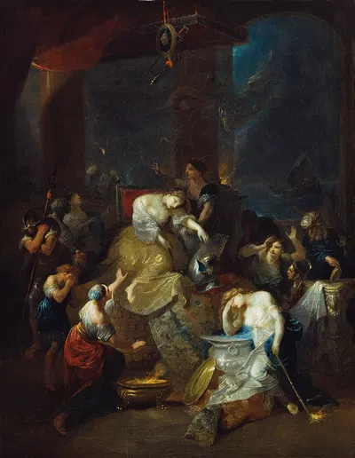 Der Tod der Dido by Франц Антон Маульберц, 1786 — digital art print download