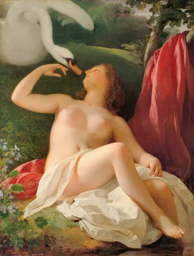 Leda mit dem Schwan by Франц Шротцберг, 1839 — digital art print download