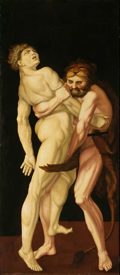 Heracles and Antaeus by Hans Baldung, 1531 — digital art print download