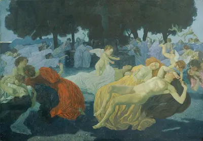 Am Brunnen der Liebe by Ханс Тихи, 1908 — digital art print download