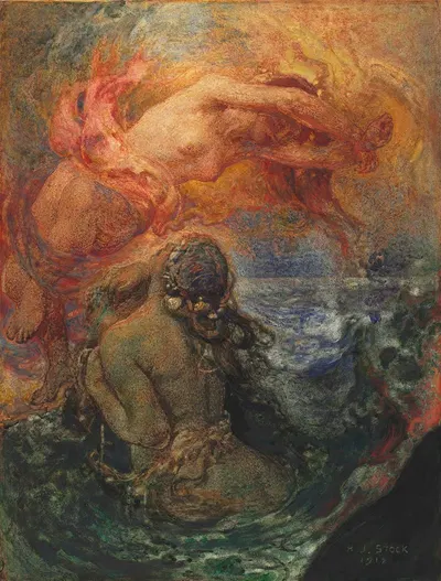 Fire and the Sea by Henry John Stock, 1912 — digital art print download