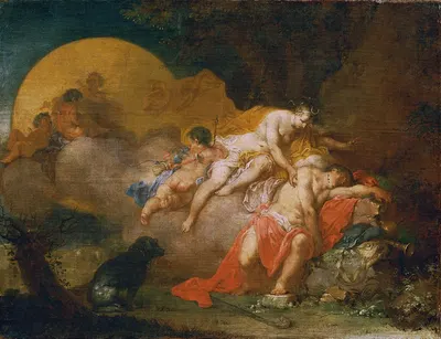 Luna und Endymion by Januarius Zick, 1770-1780 — digital art print download