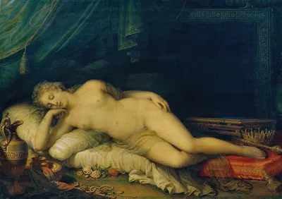 Venus, auf einem Ruhebett schlafend by Иоганн Баптист фон Лампи Младший, 1826 — digital art print download