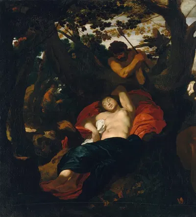 Nymph and Shepherd by Иоганн Лисс — digital art print download
