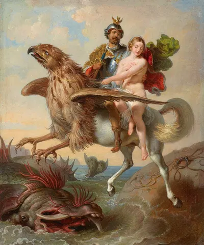 Rüdiger und Angelica by Иоганн Петер Крафт, 1842 — digital art print download