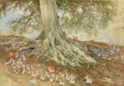 Elves in a Rabbit Warren by Richard Doyle, 1875 — digital art print download