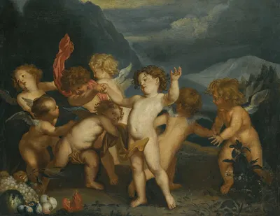 Putti In A Landscape by Последователь Антони ван Дейка — digital art print download