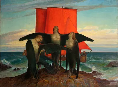 Symbolic scene against the sea by Анна Берент — digital art print download