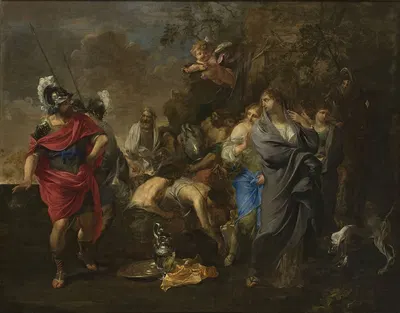 Aeneas and Dido by Charles Alphonse Du Fresnoy, 1650-1700 — digital art print download