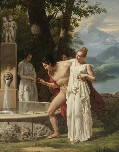 The Acadine Fountain by Charles-Victoire-Frederic Moench — digital art print download
