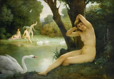 Leda Et Le Cygne by Emmanuel Benner, 1888 — digital art print download