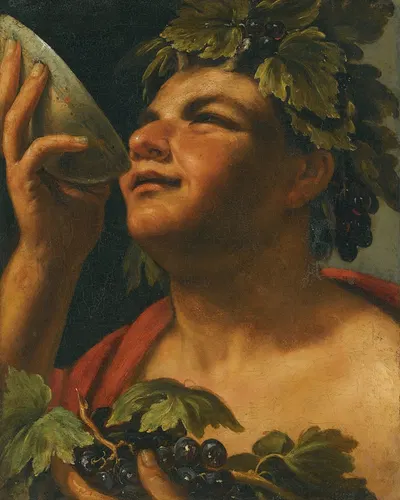 Bacchus by Последователь Караваджо — digital art print download