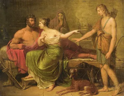 Hippolytus, Phaedra And Theseus by Немецкая школа — digital art print download