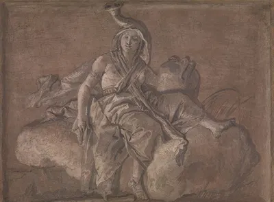 Allegorical Figure Representing Africa by Джованни Доменико Тьеполо — digital art print download
